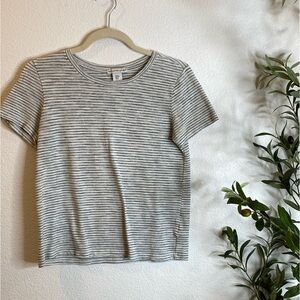 stripped boxy neutral tee